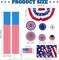 14 Pcs 4th of July Porch Sign Outdoor Decorations, 5.9' American Patriotic Hanging Paper Fans Flag Banners Mat Set Memorial Day Front Door Decoration for USA Independence Day Party Supplies